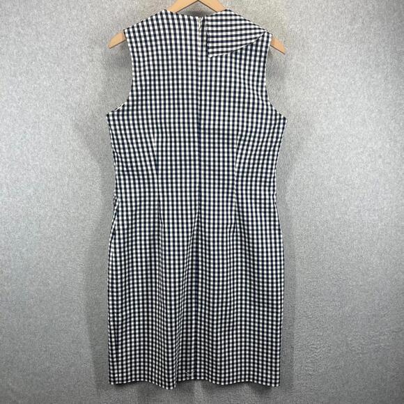 J. McLaughlin Kathryn in Navy White Gingham Check Ruffle Womens 12 Business NWOT - Picture 4 of 10